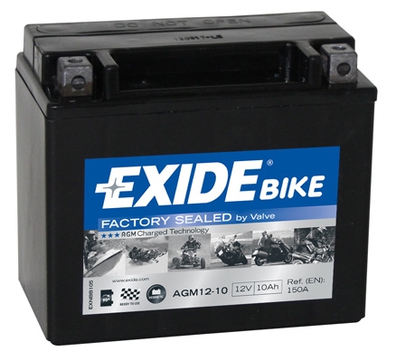EXIDE AGM Ready Motobateria EXIDE BIKE GEL/AGM 12V 10AH 150A, AGM12-10